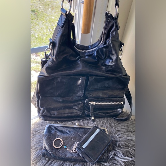 Auth Hobo matching 3 piece set in EUC black leather super soft. Leather smell - Picture 6 of 7